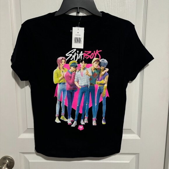 NWT K-Pop Demon Hunters SAJA BOYS Netflix Graphic Tee Shirt, Kids Unisex, Size M - Picture 2 of 4
